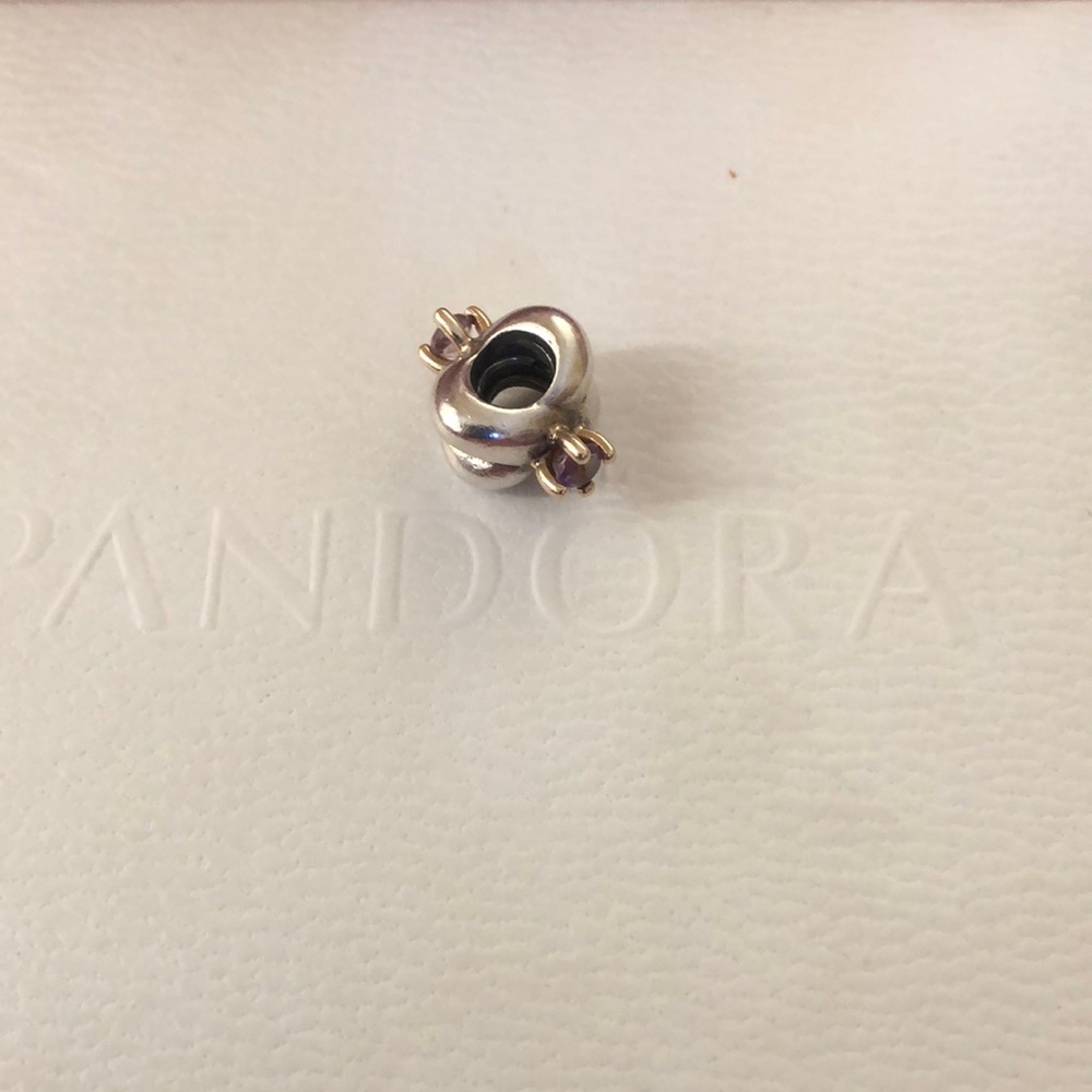 Rare Retired Interlocking Kiss Amethyst & 14k Gold Charm